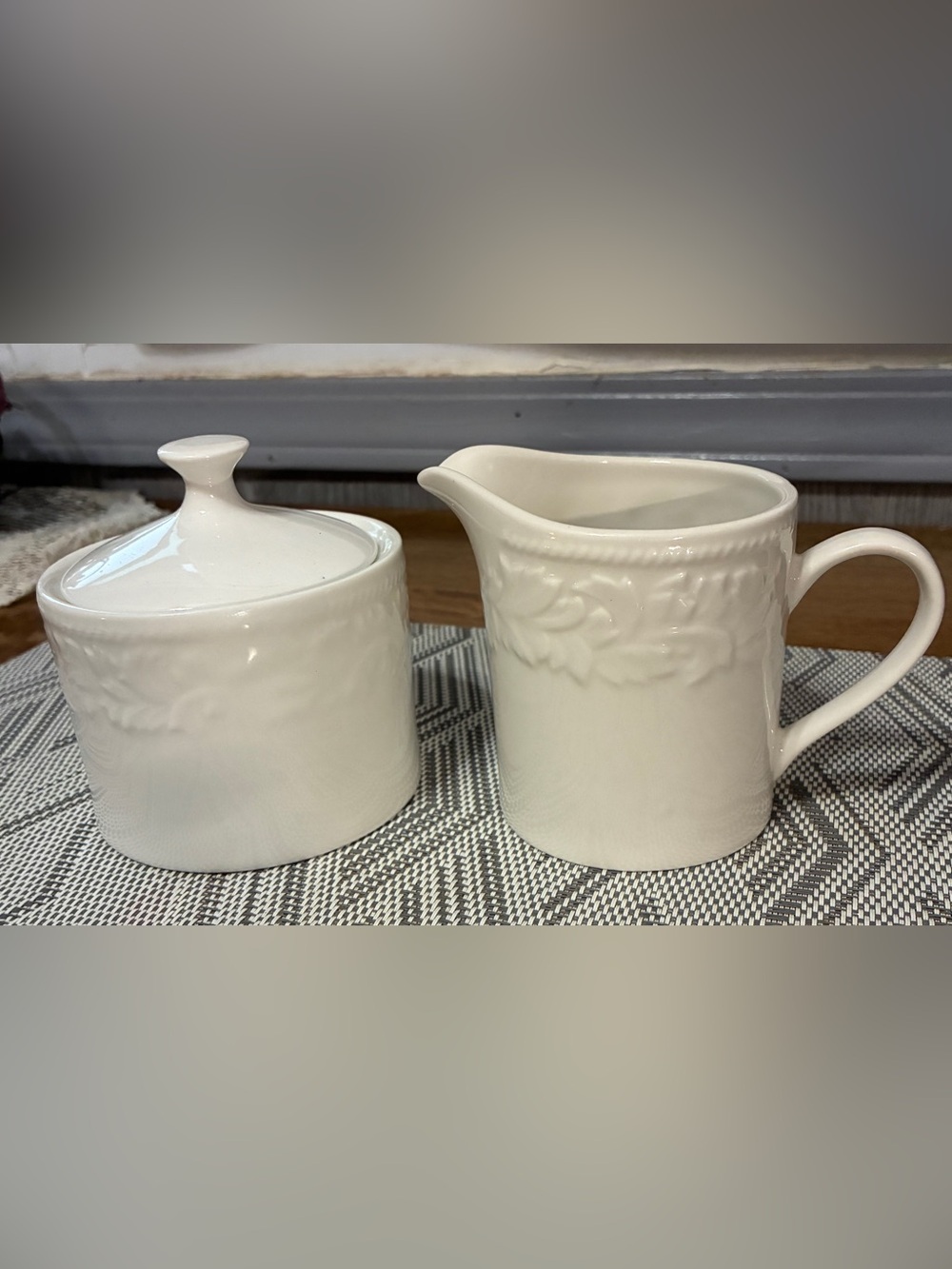 Garland 8837 | White Stoneware | Sugar Dish 4”x3” & creamer